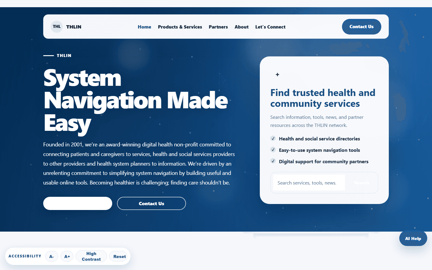 thlin.ca homepage screenshot